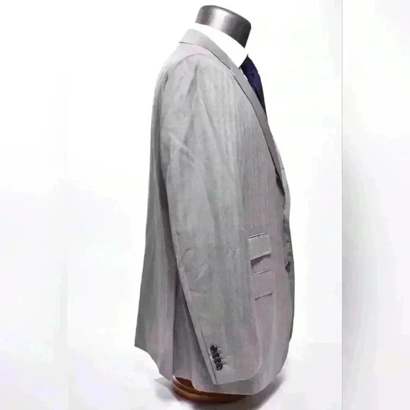 RAFFAELE CARUSO Grey Herringbone Fine 100% Wool Soft Blazer Jacket 56E 46R Italy - Picture 3 of 10